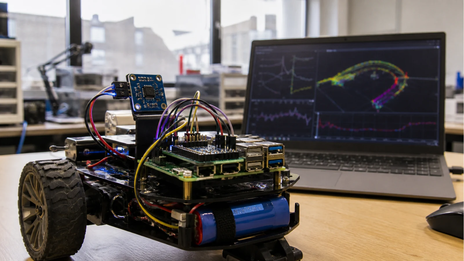 Raspberry Pi rover stack using a filtered Bluetooth IMU for ROS integration
