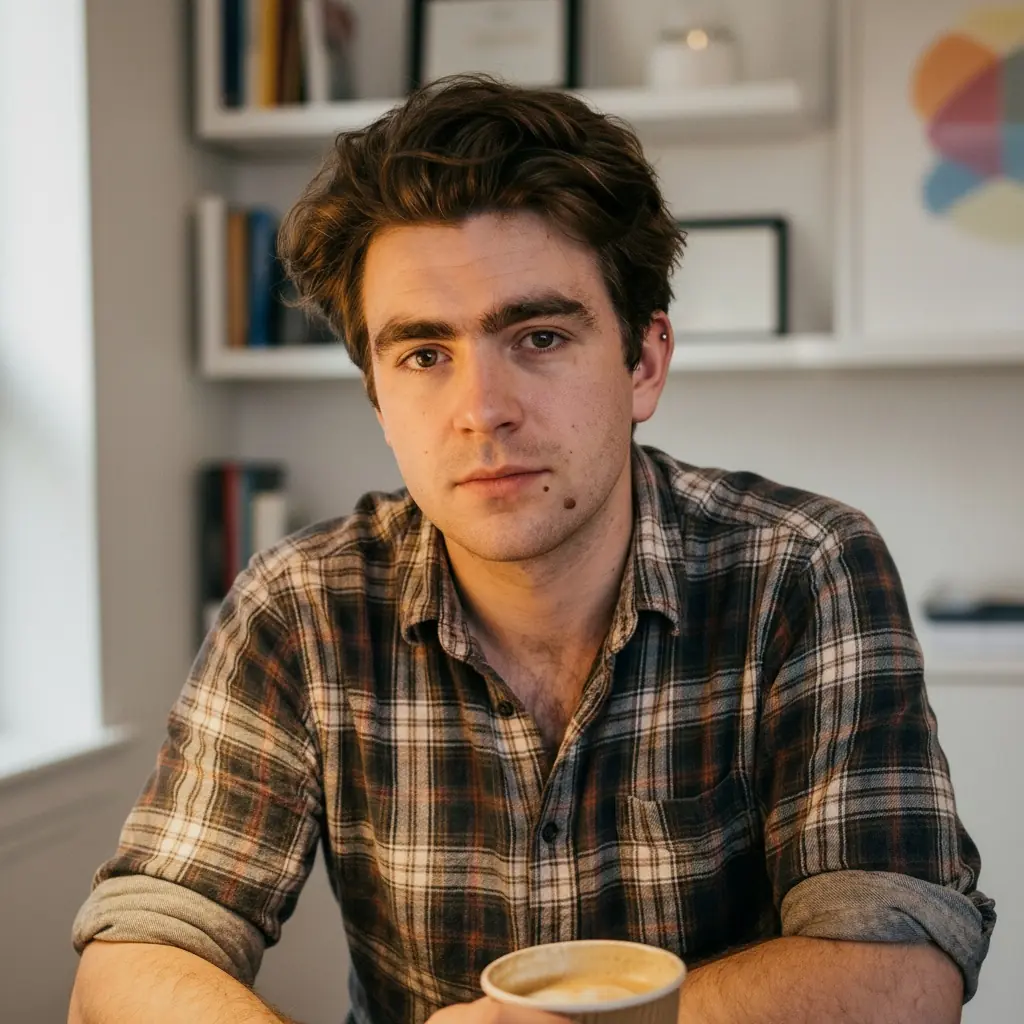SENSORTECHUK senior technical consultant holding a coffee mug
